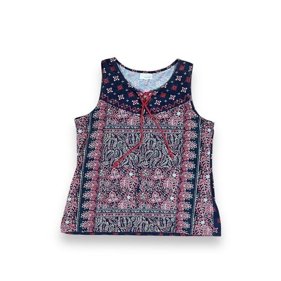 Dept 222 Paisley Bohemian Tassel Tank Sz M - Picture 2 of 12